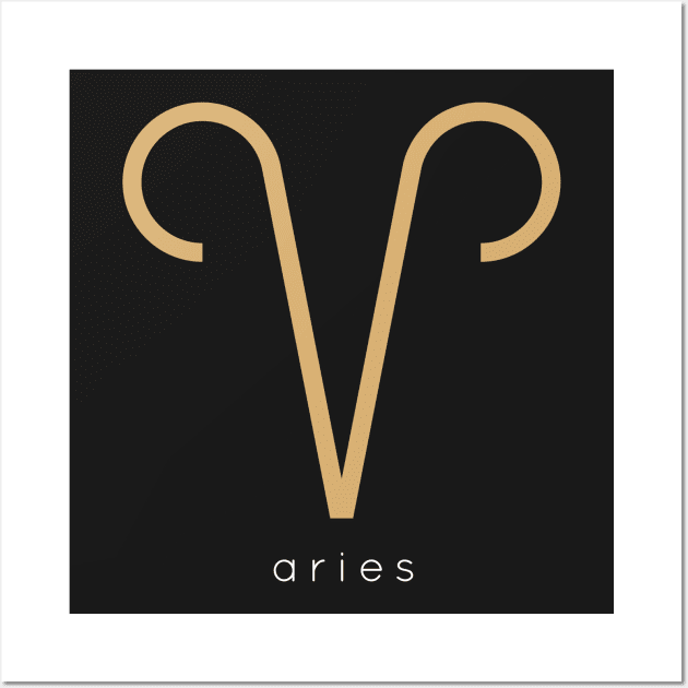 Zodiac Sign Aries Wall Art by teeleoshirts